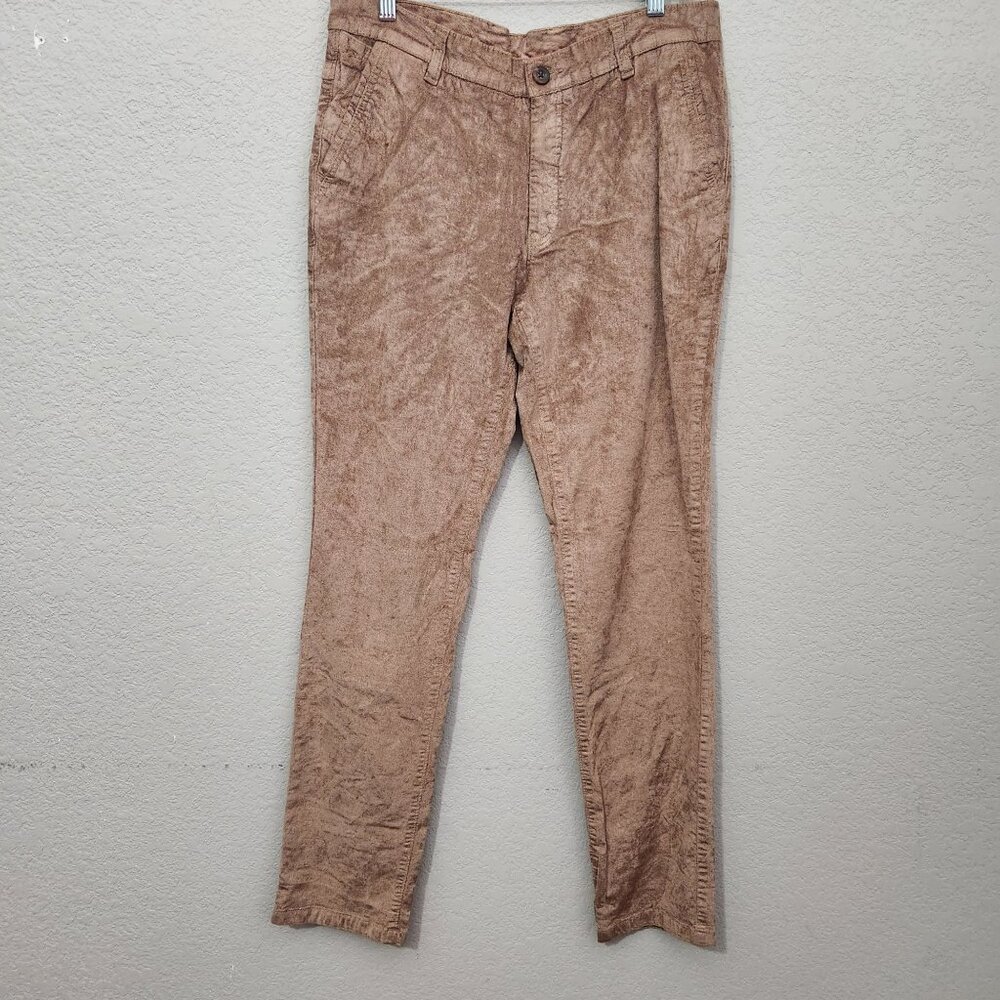 Salvador Dali Mens Slim Fit Brown Velour Pants Size 32